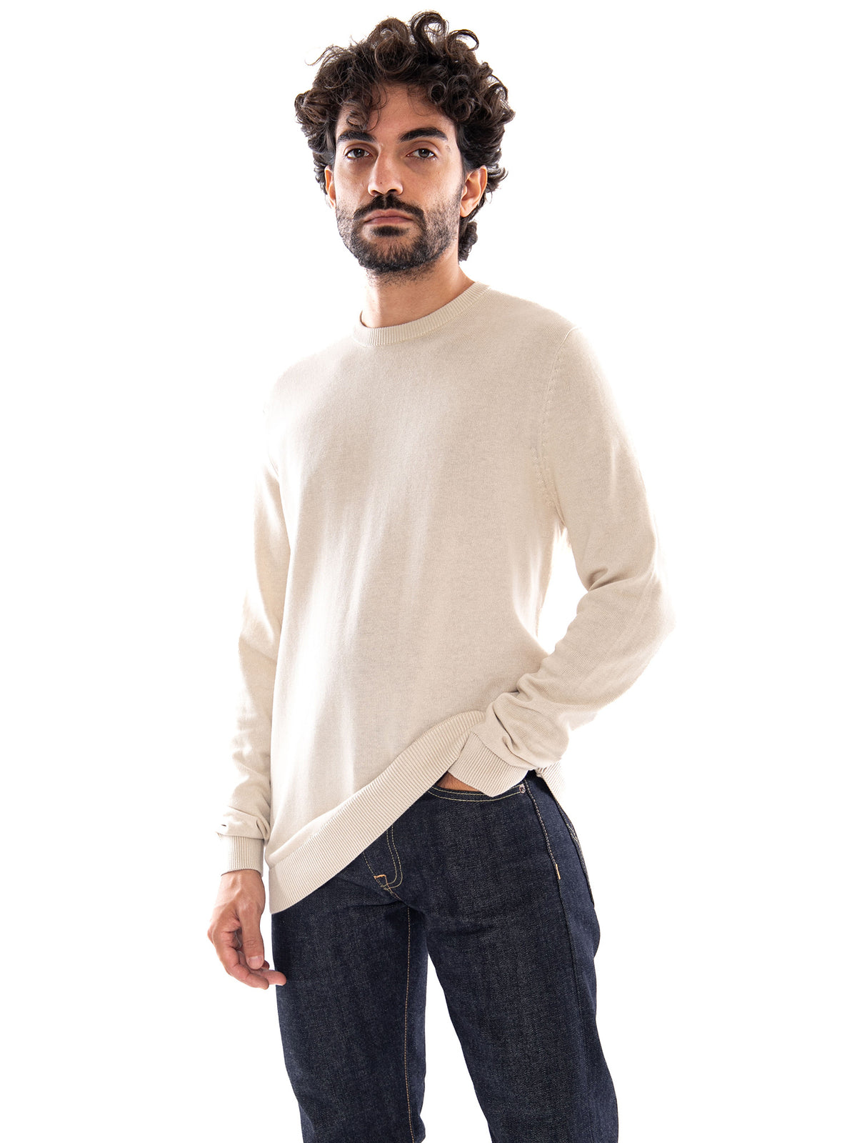 Only & Sons Onsalex Reg 12 Crew Knit NOOS Silver Lining - Maglione Uomo Beige 22015975 4546132 ONLY & SONS 