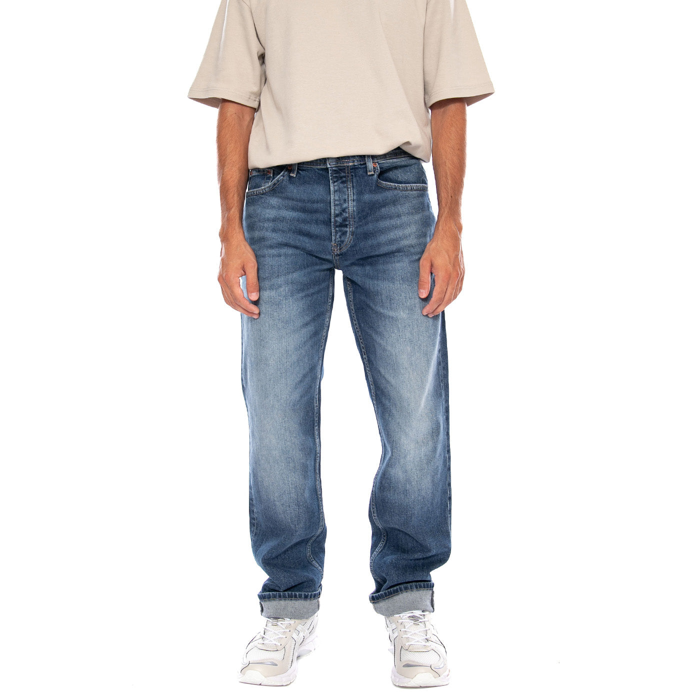 ONSEDGE PERFORMANCE DMB 6639 DOT DNM NOOS DARK MEDIUM BLUE DENIM - Pantaloni Denim Jeans Uomo Blu 22036639 4901924 ONLY & SONS 