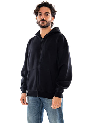 Only & Sons ONSCERES OVZ Zip Hoodie Sweat NOOS Black - Felpa Uomo con Cappuccio e Zip Nera<BR/><BR/> 22038675 5026120 ONLY & SONS 