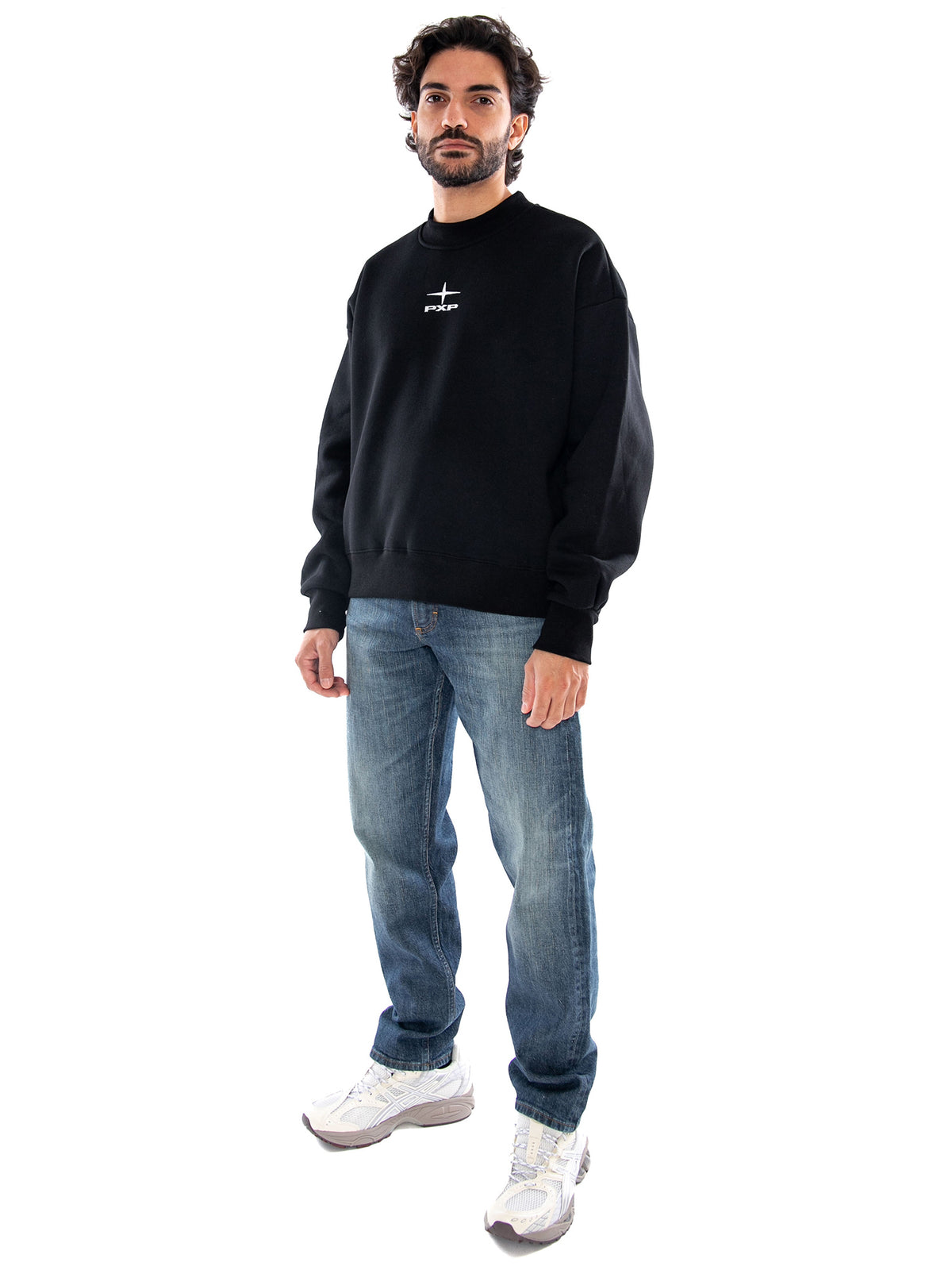 PXP Sweat Col Rond Black - Felpa Girocollo Uomo Nera 2622332 BK PXP 