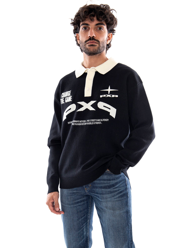 PXP Pulls Black - Maglia Polo Uomo Nera 2661014 BKCC PXP 