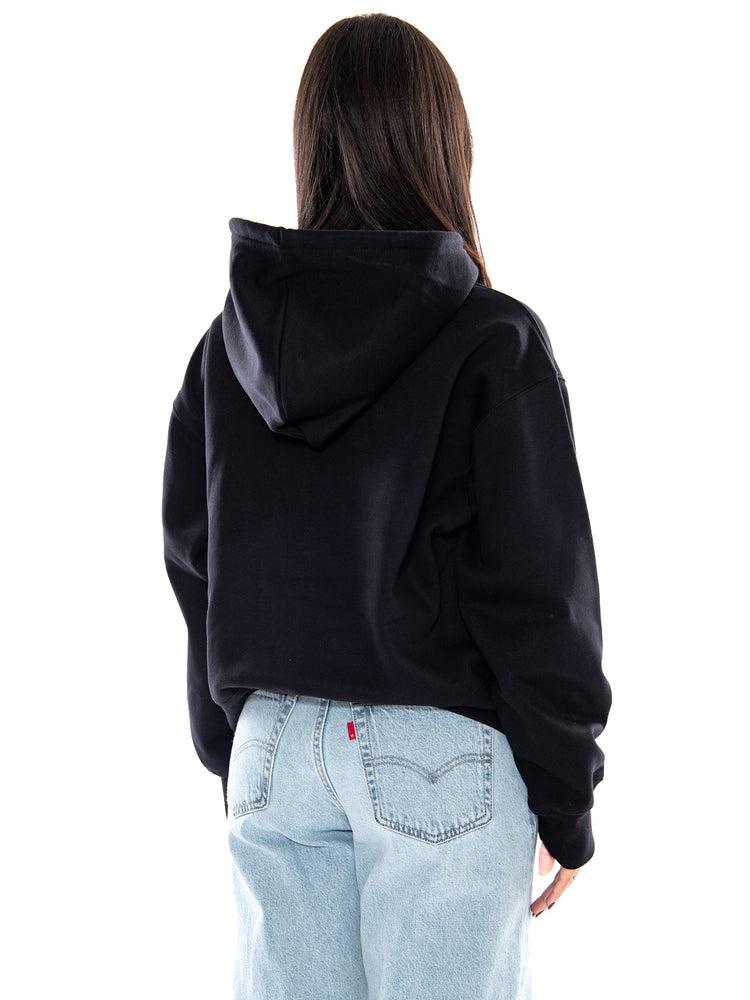 The North Face W ESS SD Boxy OS HD Black - Felpa Donna Nera con Cappuccio NF0A8HBX JK31 THE NORTH FACE 