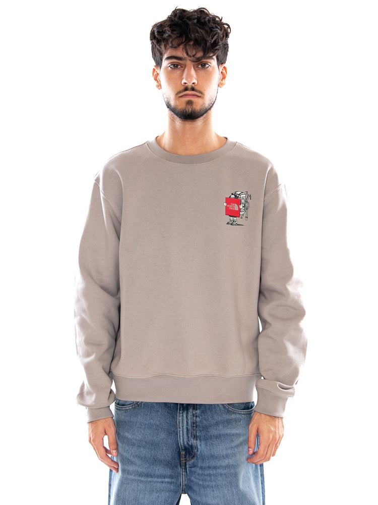 U GEAR UP GET OUT RLX CREW-GRAPHIC STONE SLAB - Felpa Uomo Beige NF0A8JB5 2MB1 THE NORTH FACE 