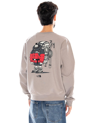 U GEAR UP GET OUT RLX CREW-GRAPHIC STONE SLAB - Felpa Uomo Beige NF0A8JB5 2MB1 THE NORTH FACE 