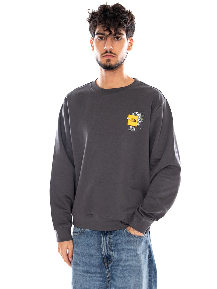U GEAR UP GET OUT RLX ANTHRACITE H GREY - Felpa Girocollo Uomo Grigia NF0A8JB5 RHI1 THE NORTH FACE 