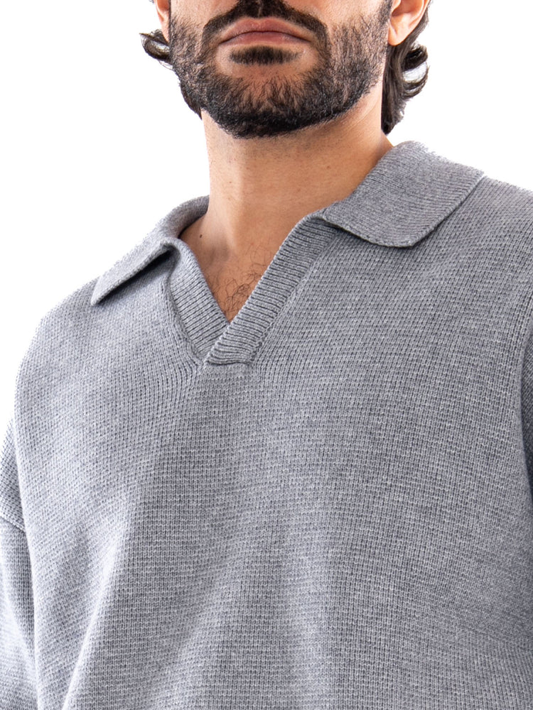 Thinking MU Aritz Knitted Sweater Grey - Maglione Uomo Grigio MKN00126 GRY THINKING MU 