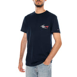 TJM SLIM SIGN CHEST SS TEE EXT DARK NIGHT NAVY - T-shirt Encolure Ras du Cou Homme Bleu Homme TOMMY HILFIGER