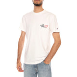 TJM SLIM SIGN CHEST SS TEE EXT ANCIENT WHITE - T-shirt Col Rond Homme Blanc - Homme TOMMY HILFIGER