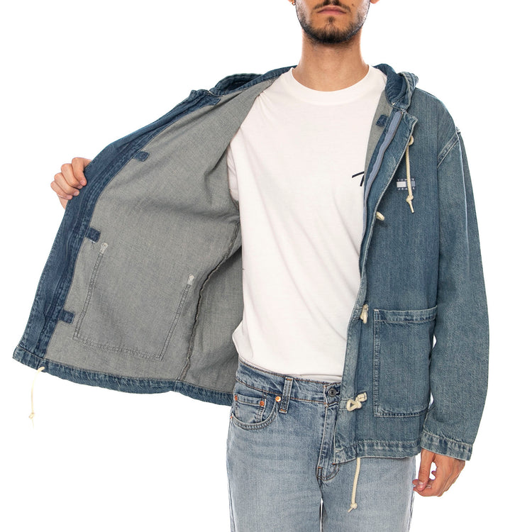 DENIM SAILING JACKET CJ6035 DENIM MEDIUM - Giacca Denim Jeans con Cappuccio Uomo Blu DM0DM23080 1A5 TOMMY HILFIGER 
