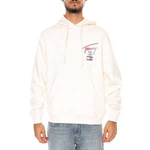TJM RLX SIGNATURE HDIE EXT ANCIENT WHITE - Felpa con Cappuccio Uomo Bianca DM0DM23129 YBH TOMMY HILFIGER 