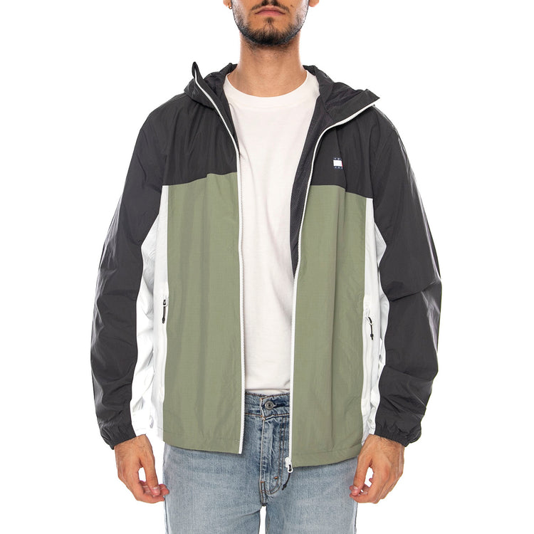 TJM CHICAGO PACKABLE JACKET EXT SPRING OLIVE MULTI - Giacca con Cappuccio Uomo Verde / Multicolore DM0DM23223 0H7 TOMMY HILFIGER 
