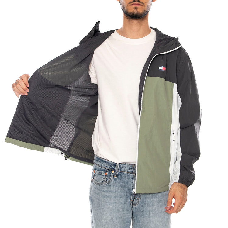TJM CHICAGO PACKABLE JACKET EXT SPRING OLIVE MULTI - Giacca con Cappuccio Uomo Verde / Multicolore DM0DM23223 0H7 TOMMY HILFIGER 