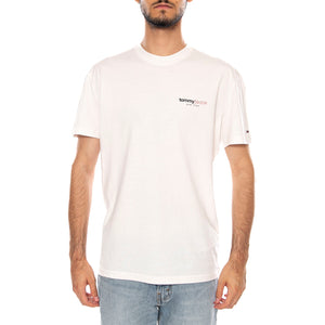 TJM REG DNA GRPHC SS T EXT ANCIENT WHITE - Maglietta Girocollo Uomo Bianca DM0DM23375 YBH TOMMY HILFIGER 