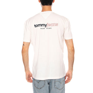 TJM REG DNA GRPHC SS T EXT ANCIENT WHITE - Maglietta Girocollo Uomo Bianca DM0DM23375 YBH TOMMY HILFIGER 