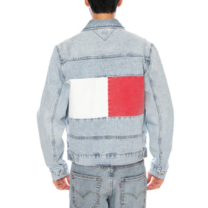 RYAN JACKET RWB CJ6013 DENIM LIGHT - Giacca Denim Jeans Uomo Blu DM0DM23657 1AB TOMMY HILFIGER 