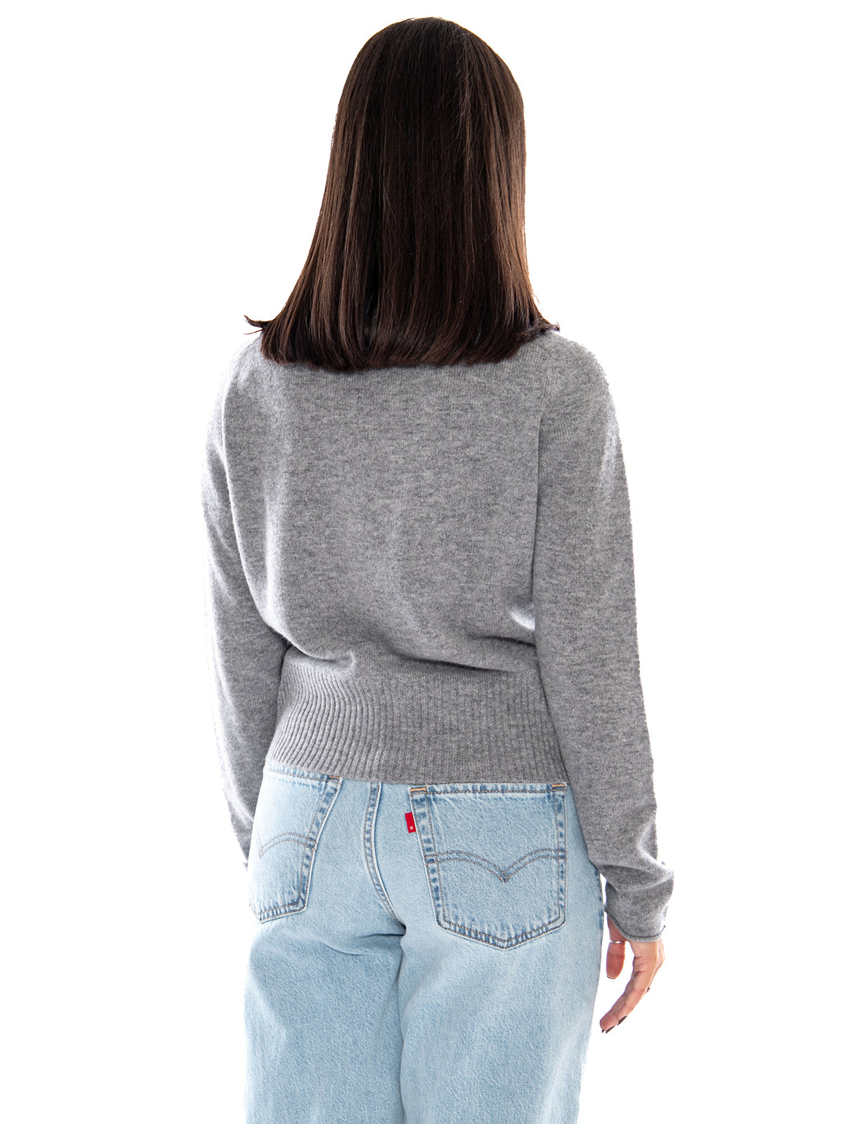 Tommy Hilfiger C-NK Soft Wool Jersey Slim Sweater Medium Grey Heather - Maglia Donna Grigio Mélange WW0WW51432 P7D TOMMY HILFIGER 