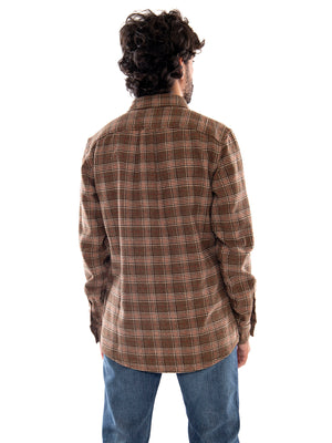 Wrangler 1 Pocket Shirt Kangaroo Brown - Camicia Uomo Marrone<BR/><BR/> 112386948 BRN WRANGLER 