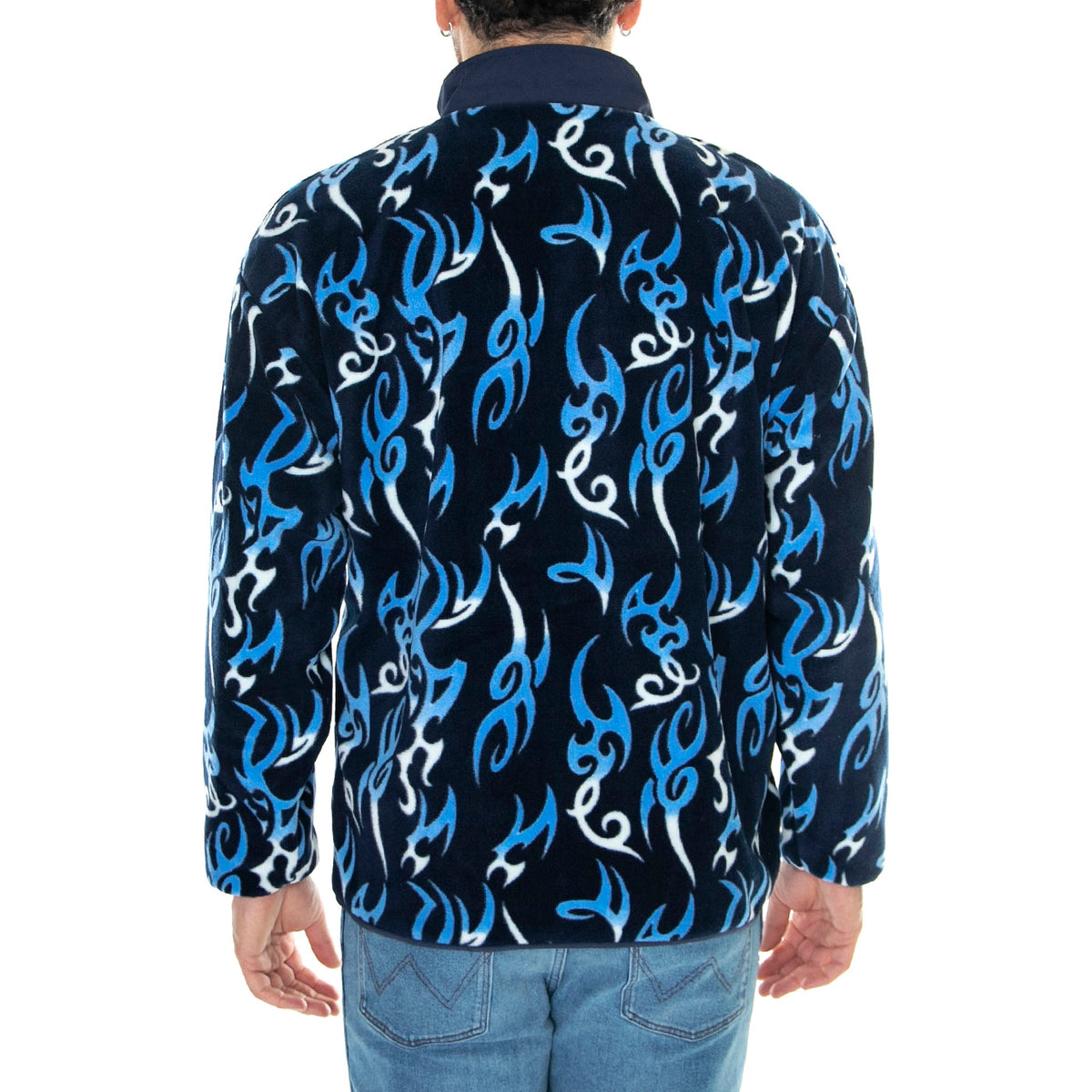 Static Polar Fleece Navy Sweat - Felpa Uomo Blu / Multicolore FL00213-NAVY . HUF 