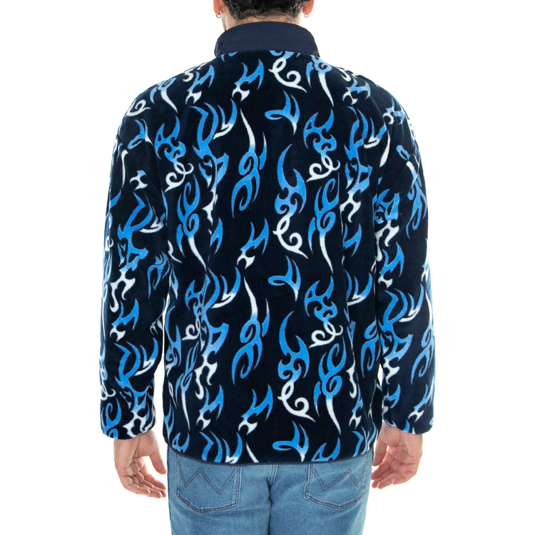 Static Polar Fleece Navy Sweat - Felpa Uomo Blu / Multicolore FL00213-NAVY . HUF 
