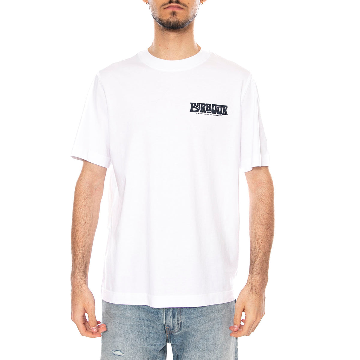 FROME RELAXED GRAPHIC T-SHIRT - Maglietta Girocollo Uomo Bianca MTS1571 WH11 BARBOUR 