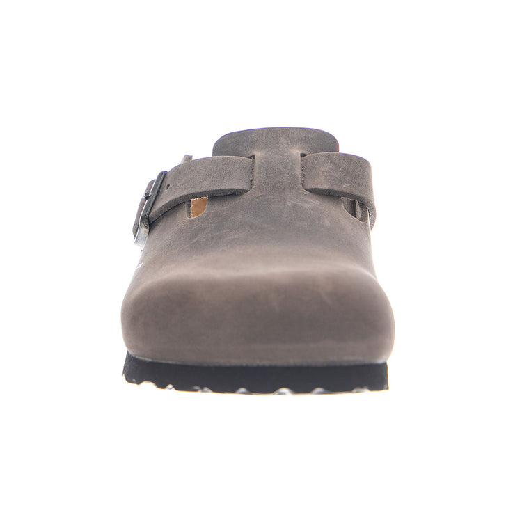 BOSTON SFB OILED LEATHER NARROW FIT IRON - Ciabatte Uomo / Donna Grigie 1013256 IRN BIRKENSTOCK 