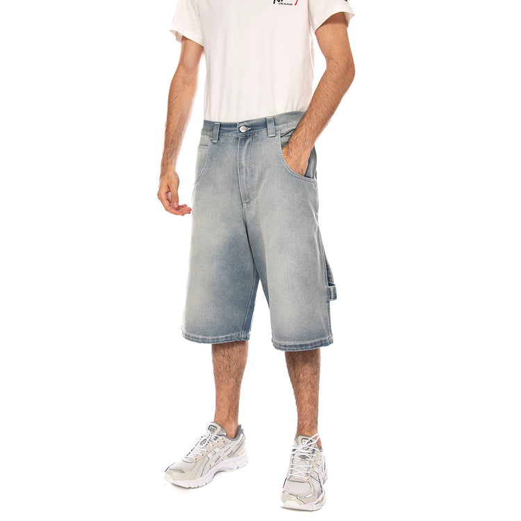 PANT. BERMUDA BAGGY T. DENIM BLUE DIRTY OLD - Bermuda Denim Jeans Uomo Blu R.BIANCO - C - DNMB LF6529 BLUESKIN 