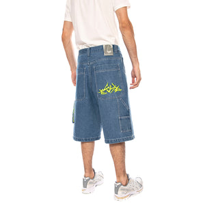 BERMUDA BAGGY LOGO FLUO T. BLUE ONLY ST.W. LIGHT - Bermuda Denim Jeans Uomo Blu R.FLUO - C - DNMB 66A BLUESKIN 