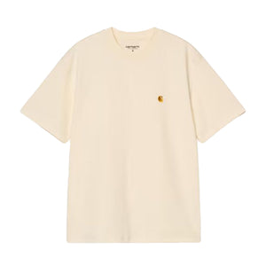 W' S/S CHASE T-SHIRT ORGANIC COTTON SINGLE JERSEY CINEREOUS / GOLD - Maglietta Girocollo Donna Beige I033045 3LQ XX CARHARTT 