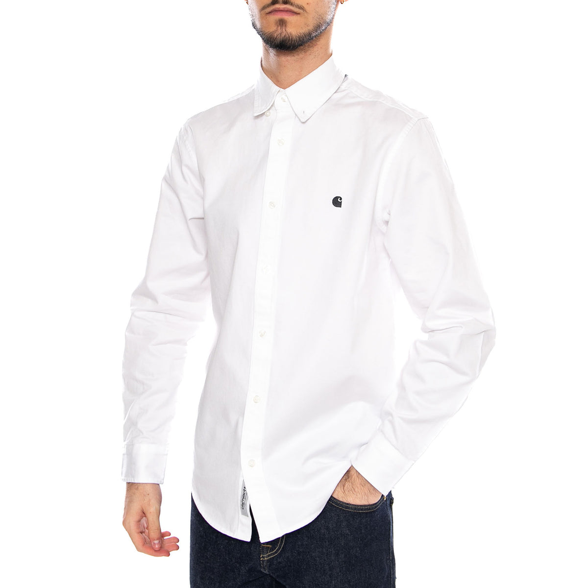 L/S Madison Shirt White / Black - Camicia Uomo Bianca I023339 00AXX CARHARTT WIP 