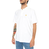 S/S CHASE PIQUE POLO WHITE - Polo Homme Blanc Homme CARHARTT WIP