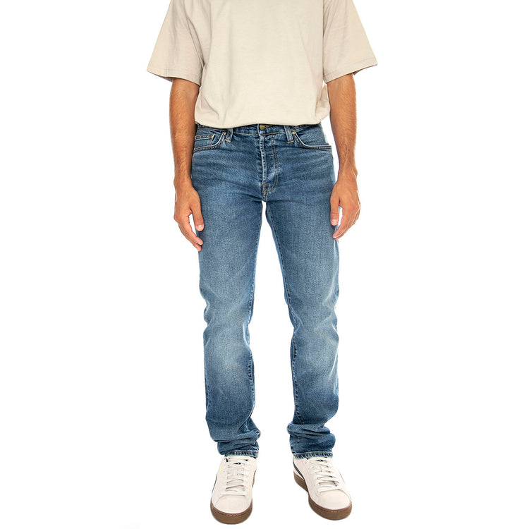 KLONDIKE PANT BLUE MID USED WASH - Pantaloni Denim Jeans Uomo Blu I024898 01WH CARHARTT WIP 