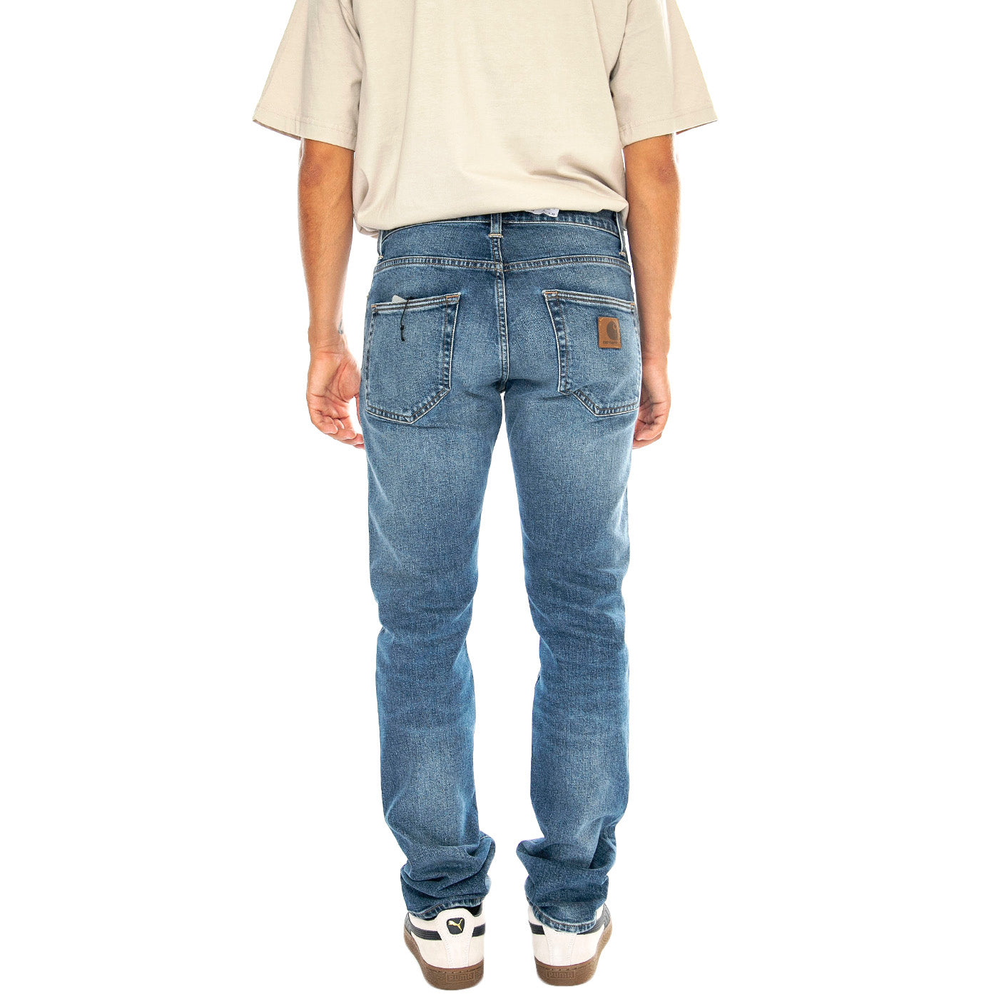 KLONDIKE PANT BLUE MID USED WASH - Pantaloni Denim Jeans Uomo Blu I024898 01WH CARHARTT WIP 