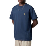 S/S CHASE T-SHIRT JUPITER / GOLD - T-shirt Encolure Ronde Homme Bleu  Homme CARHARTT WIP