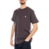 S/S Chase T-Shirt Shale / Gold - T-Shirt Col Rond Homme Marron Homme CARHARTT WIP