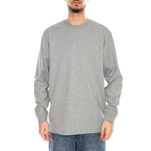 L/S Chase T-Shirt - Maglietta Maniche Lunghe Uomo Grigia I026392 00MXX CARHARTT WIP 