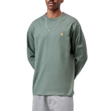 L/S CHASE T-SHIRT VELVET GREEN / GOLD - T-Shirt Col Rond Manches Longues Homme Vert Homme CARHARTT WIP