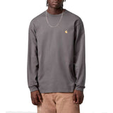 L/S CHASE T-SHIRT PORPHYRY / GOLD - T-Shirt Col Rond Manches Longues Homme Homme CARHARTT WIP