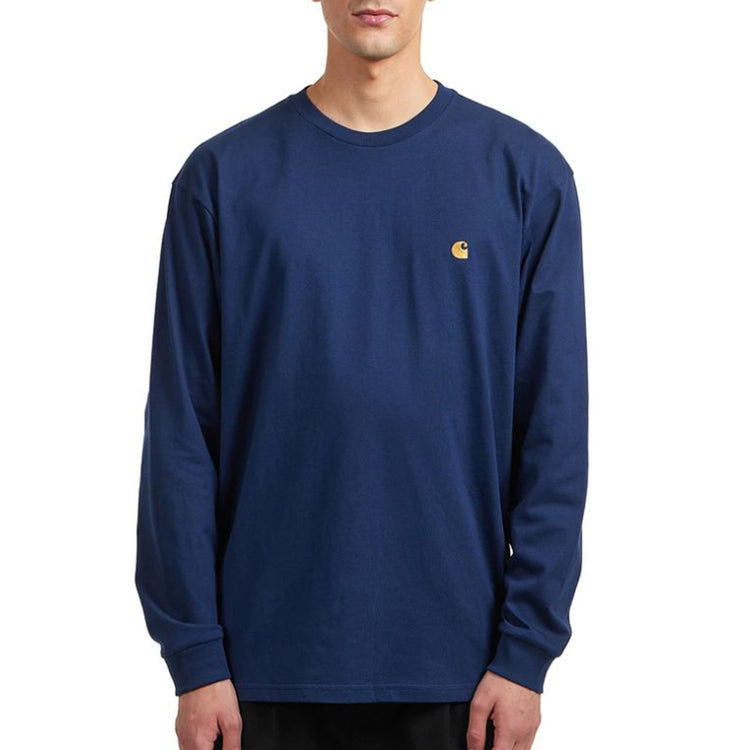 L/S CHASE T-SHIRT JUPITER / GOLD - Maglietta Girocollo Maniche Lunghe Uomo Blu I026392 3H6XX CARHARTT WIP 