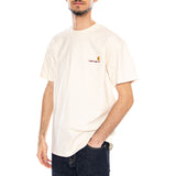 S/S American Script T-Shirt Natural - T-Shirt Col Rond Homme Beige Homme CARHARTT WIP