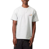 T-SHIRT S/S AMERICAN SCRIPT GRIS CENDRÉ - T-Shirt Col Rond Homme Gris Uomo CARHARTT WIP