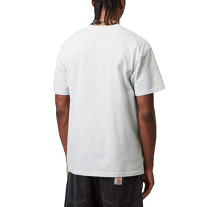 S/S AMERICAN SCRIPT T-SHIRT ASH HEATHER - Maglietta Girocollo Uomo Grigia I029956 482XX CARHARTT WIP 