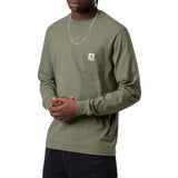 L/S POCKET T-SHIRT LEAF - T-shirt Manches Longues Ras du Cou Homme Vert - Homme CARHARTT WIP