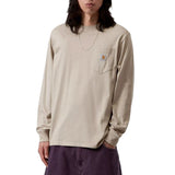 L/S POCKET T-SHIRT PUDDLE - T-shirt Col Ras du Cou Manches Longues Homme Gris Homme CARHARTT WIP