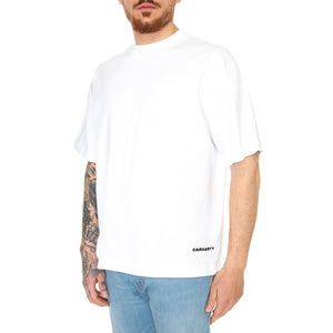 S/S LINK SCRIPT T-SHIRT WHITE / BLACK - Maglietta Girocollo Uomo Bianca I031373 00AXX CARHARTT WIP 