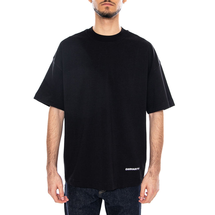 S/S Link Script T-Shirt Black / White - Maglietta Girocollo Uomo Nera I031373 0D2XX CARHARTT WIP 