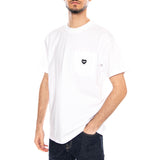 S/S Pocket Heart T-Shirt White / Black - T-Shirt Col Rond Homme Blanc Homme CARHARTT WIP