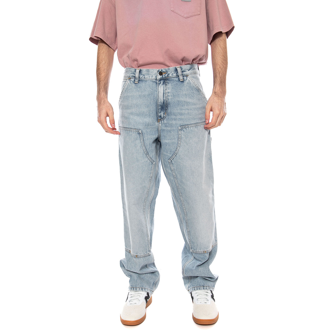 Double Knee Pant Blue - Pantaloni Denim Jeans Uomo Blu I032699 01WU CARHARTT WIP 