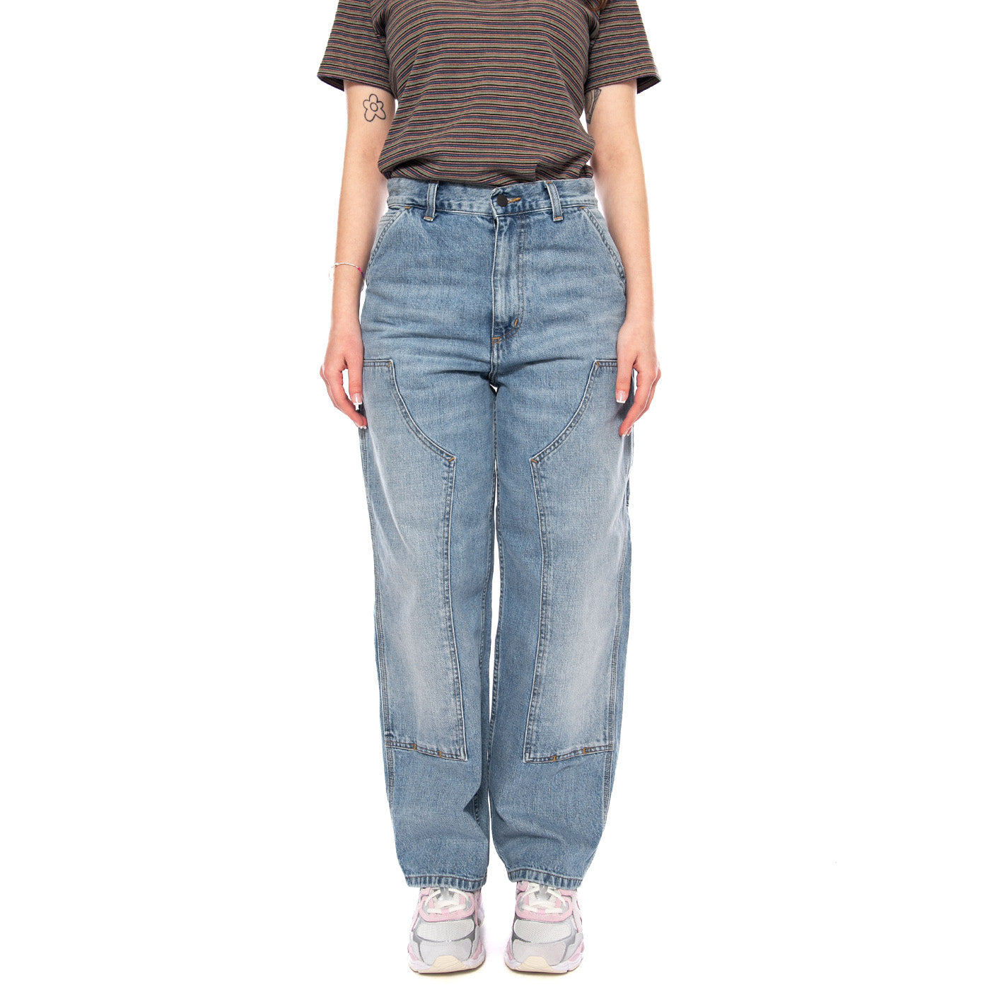 W' Brandon Double Knee Pant Blu - Pantaloni Denim Jeans Donna Blu I034462 01UR CARHARTT WIP 