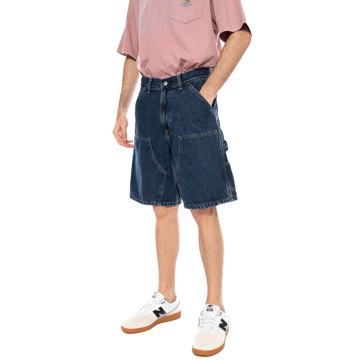 Double Knee Short Blue - Bermuda Denim Jeans Uomo Blu I034867 0106 CARHARTT WIP 