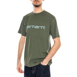 S/S Script T-Shirt Leaf / Tourmaline - T-shirt Col Rond Homme Vert CARHARTT WIP